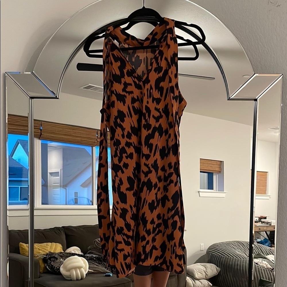 SHEIN Leopard Print Dress - Black and Brown